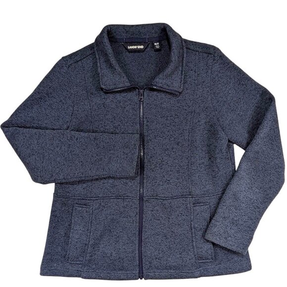Lands' End Jackets & Blazers - Lands' End Full Zip Womens M Blue Gorpcore Athleisure Preppy Transitional Fleece